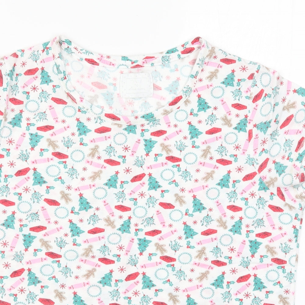 Matalan Womens Multicoloured Geometric  Top Pyjama Top Size 12  - Christmas Prints