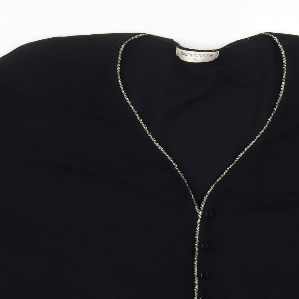 Bonmarché Womens Black  Knit Cardigan Jumper Size XL