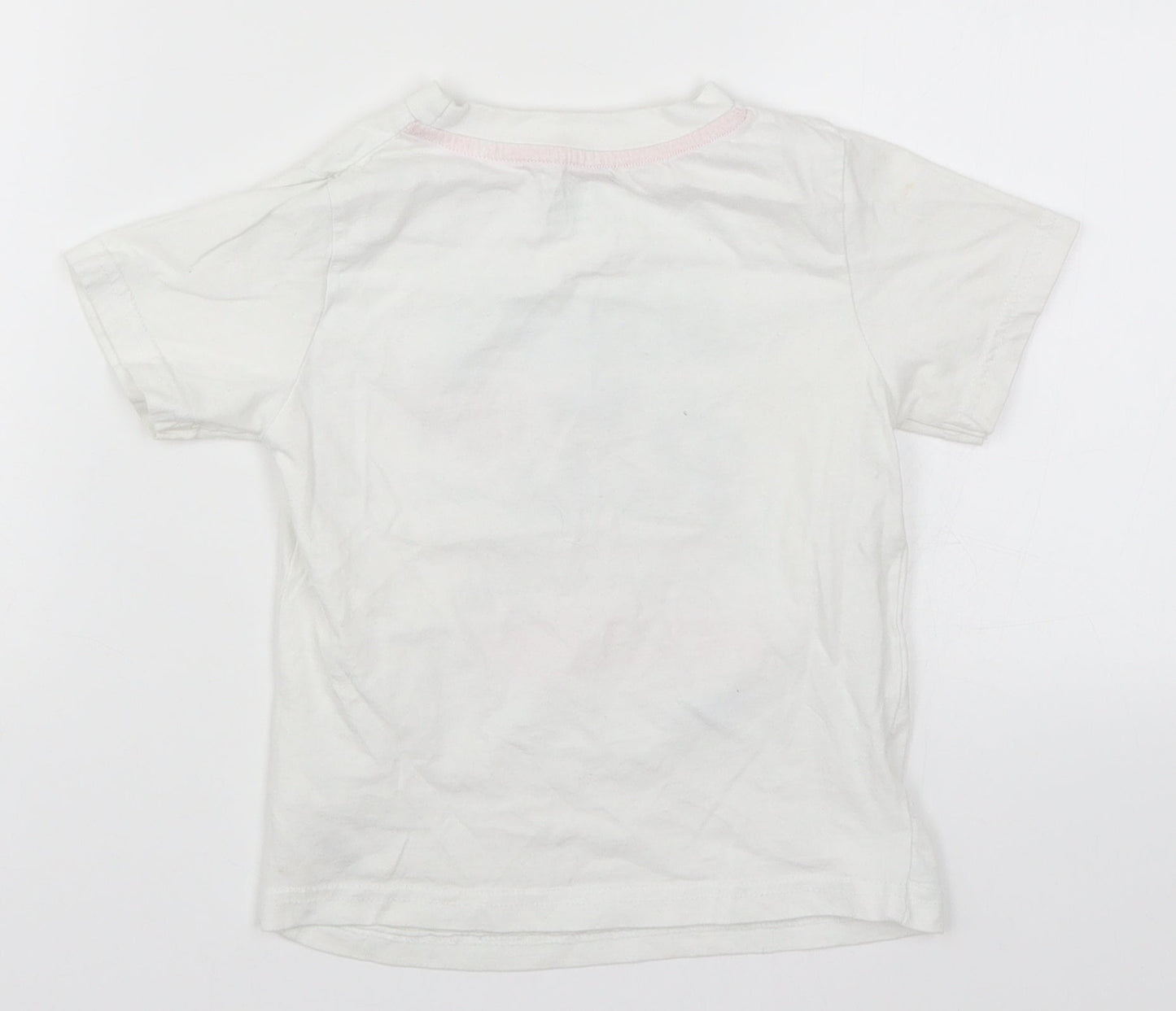Primark Boys White   Basic T-Shirt Size 3-4 Years  - Surfs Up Ride the Tide