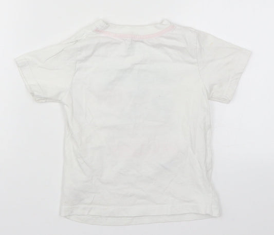 Primark Boys White   Basic T-Shirt Size 3-4 Years  - Surfs Up Ride the Tide