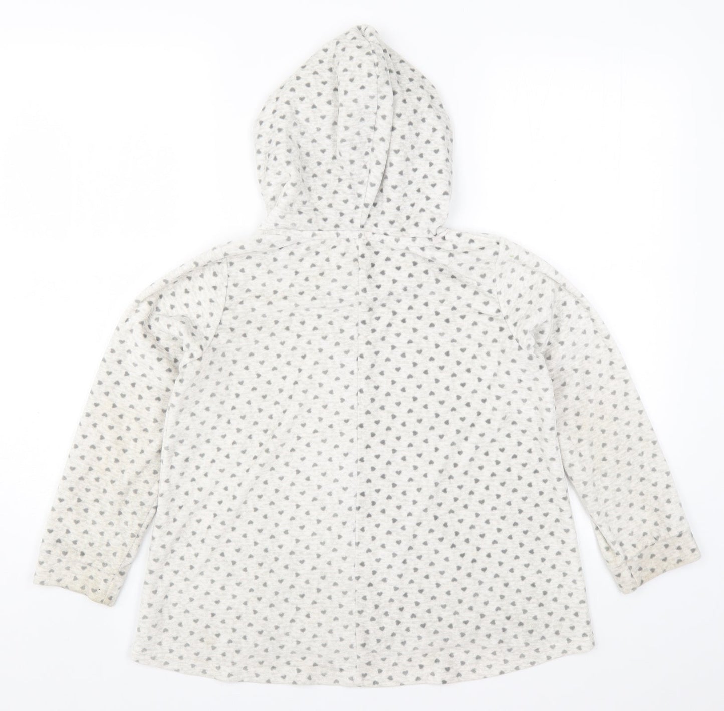 Nutmeg Girls Grey Geometric  Pullover Hoodie Size 8-9 Years  - Love Hearts