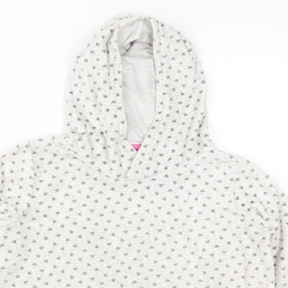 Nutmeg Girls Grey Geometric  Pullover Hoodie Size 8-9 Years  - Love Hearts