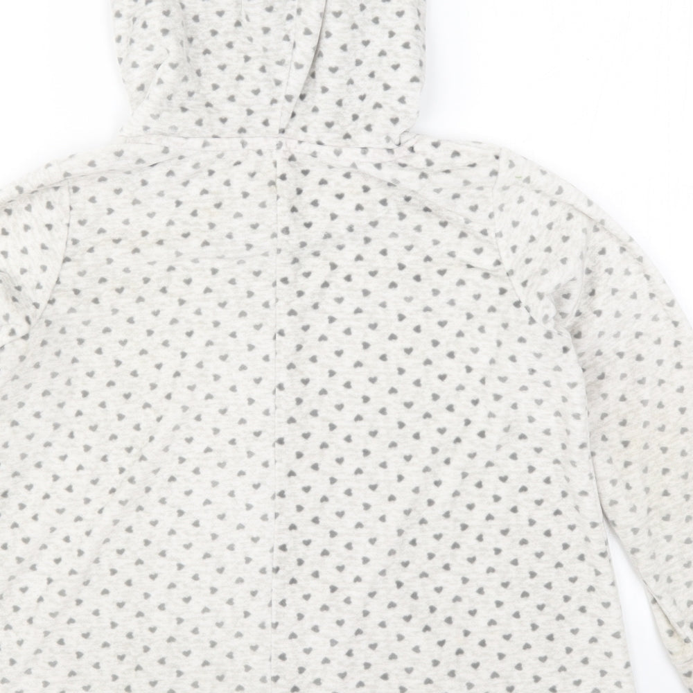 Nutmeg Girls Grey Geometric  Pullover Hoodie Size 8-9 Years  - Love Hearts