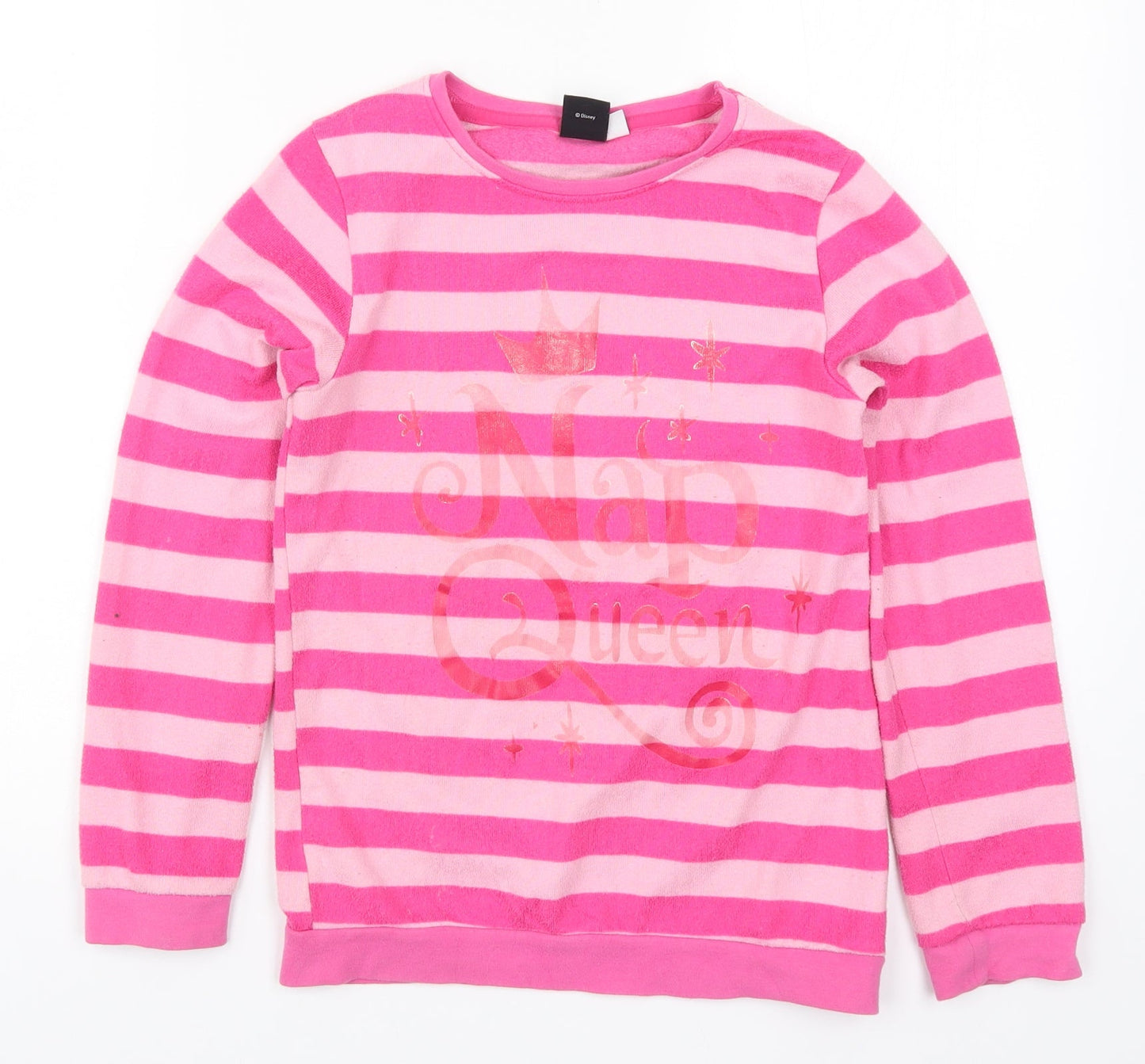 F&F Girls Pink Striped  Top Pyjama Top Size 9-10 Years  - Nap Queen