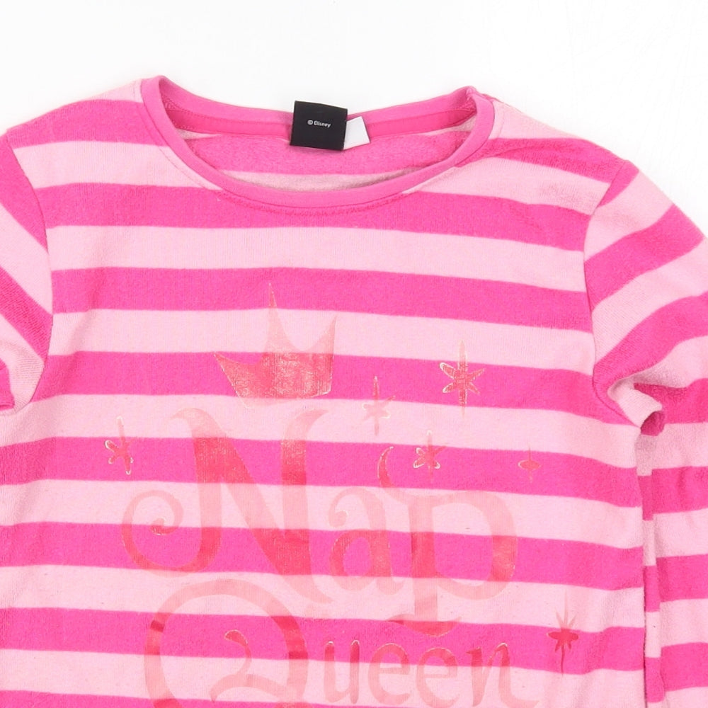 F&F Girls Pink Striped  Top Pyjama Top Size 9-10 Years  - Nap Queen