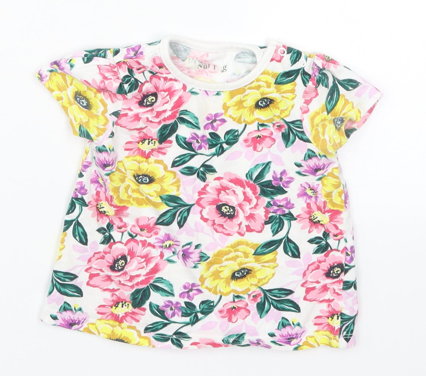 Nutmeg Girls Multicoloured Floral  Basic T-Shirt Size 9-12 Months