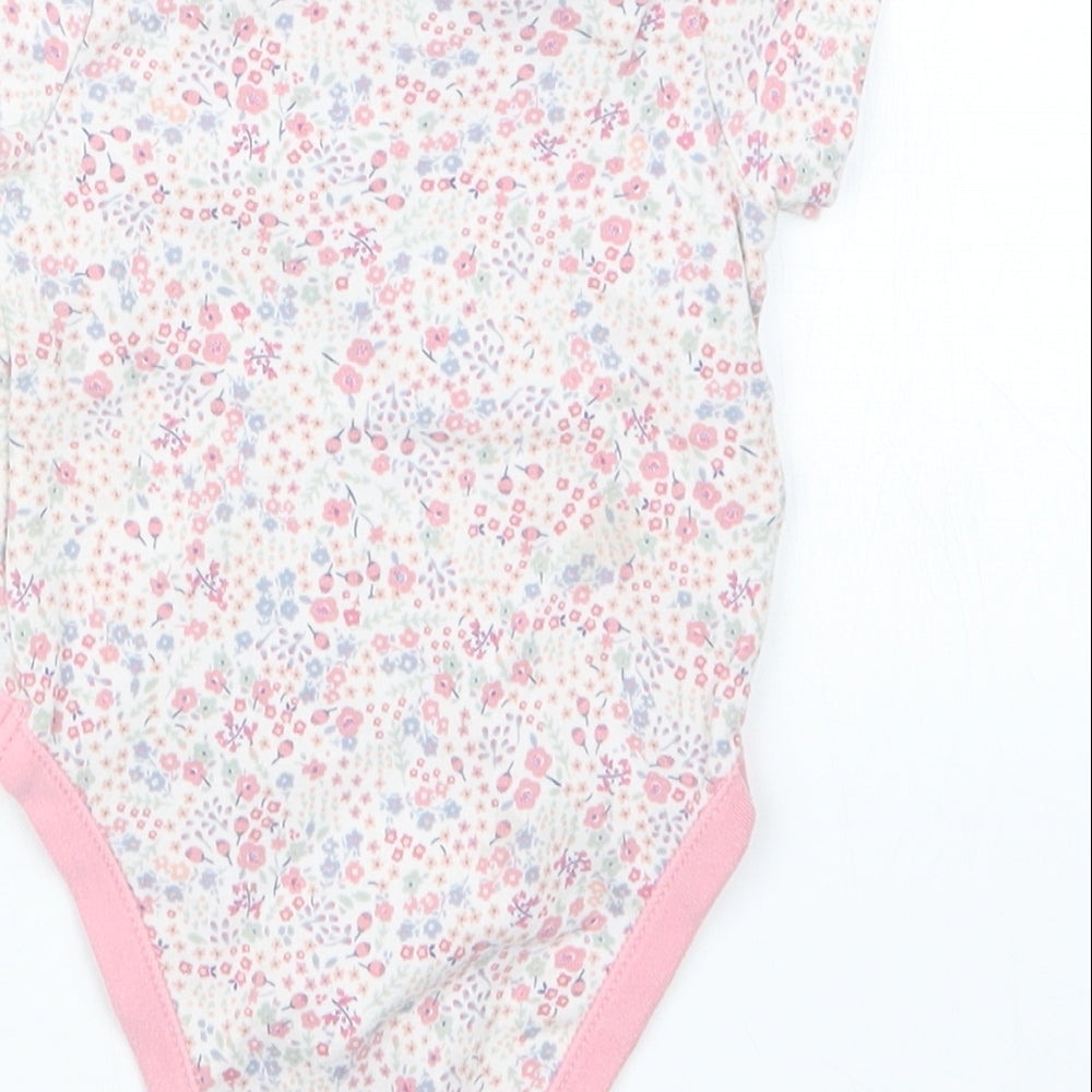 George Girls Pink Floral  Babygrow One-Piece Size 3-6 Months