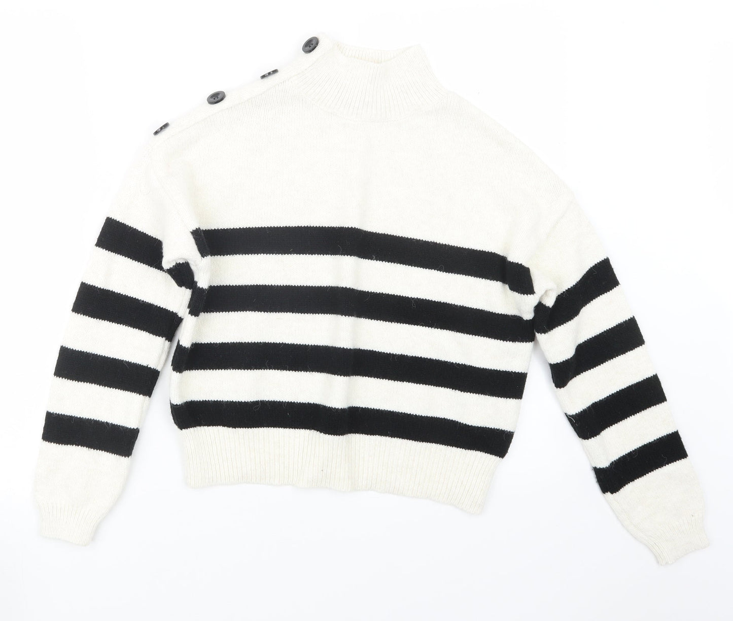 Primark Womens White  Knit Pullover Jumper Size 4