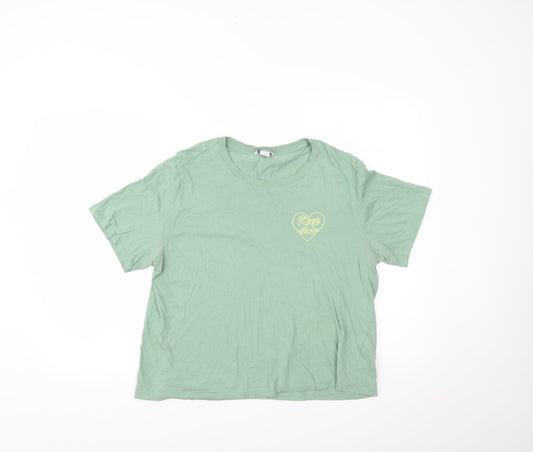 MONKL Womens Green   Cropped T-Shirt Size L