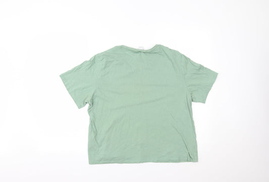 MONKL Womens Green   Cropped T-Shirt Size L