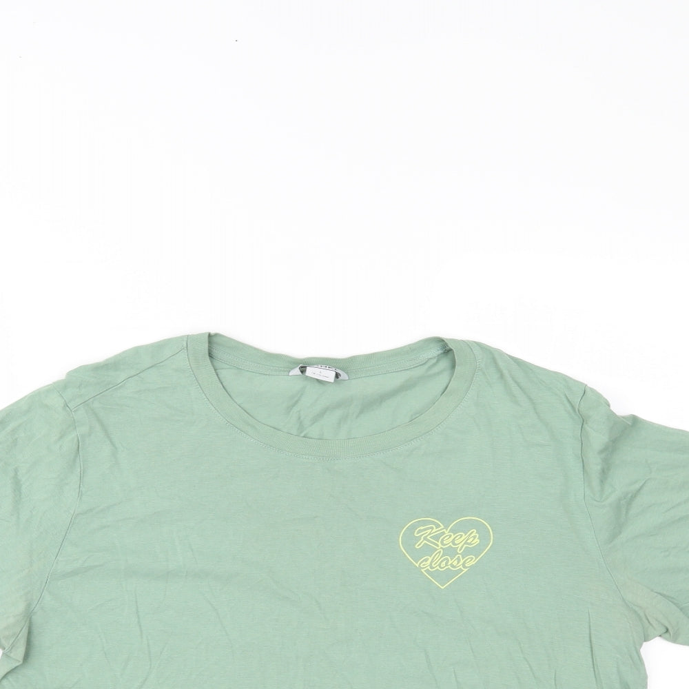 MONKL Womens Green   Cropped T-Shirt Size L