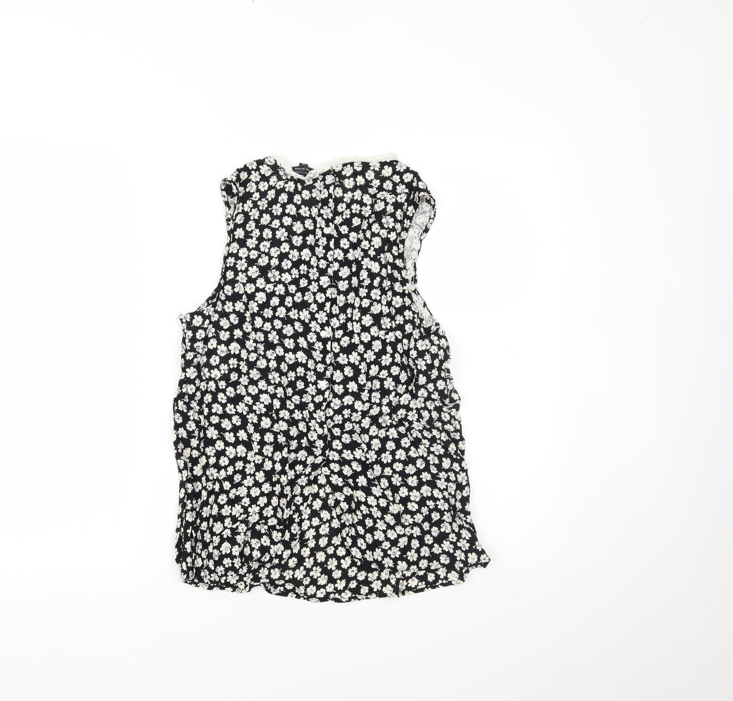 River Island Womens Black Floral  Basic Tank Size 10
