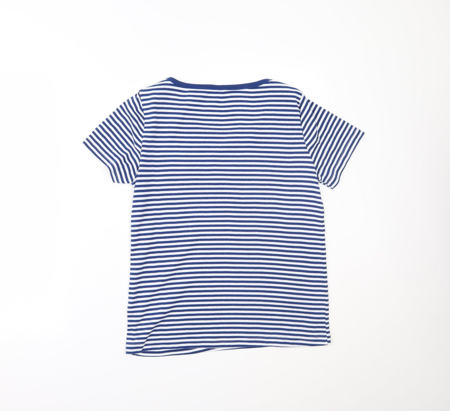 BM Womens Blue Striped  Basic T-Shirt Size S