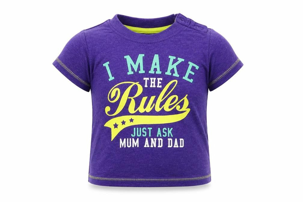 Front view of Bambi Baby Purple Basic T-Shirt, size 9-12, Months