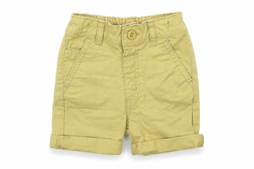 Front view of Bambi Baby Beige Cargo Trousers, size 9-12, Months