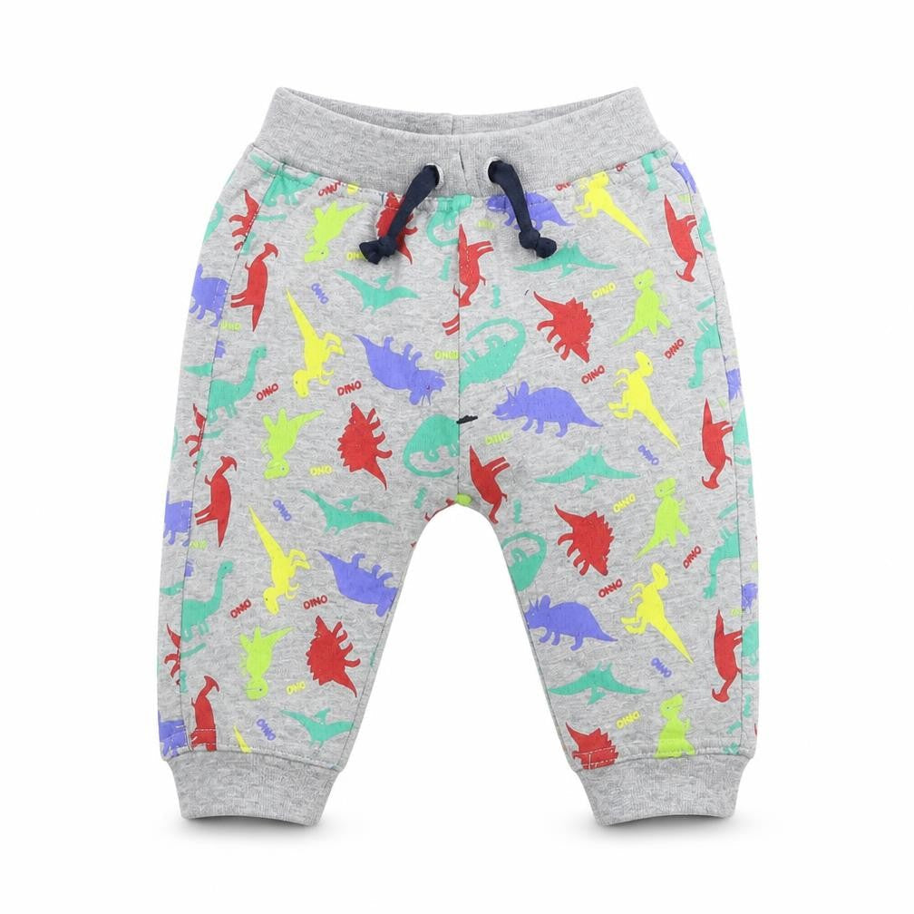 Front view of Baby Bug Baby Grey Geometric Kimono Lounge Pants, size 6-9, Months