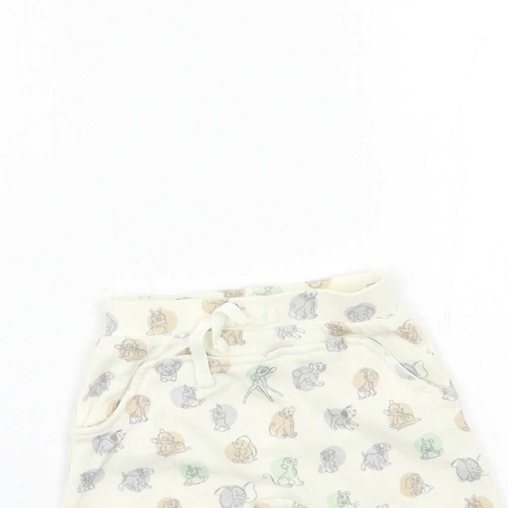 George Baby Beige Animal Print  Jogger Trousers Size 3-6 Months  - Lion king