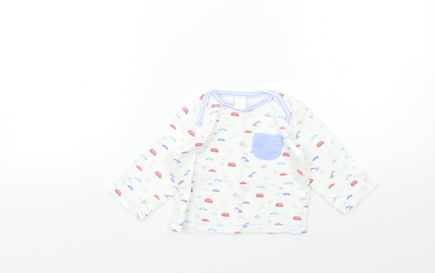 Mini Club Baby White   Basic T-Shirt Size 6-9 Months