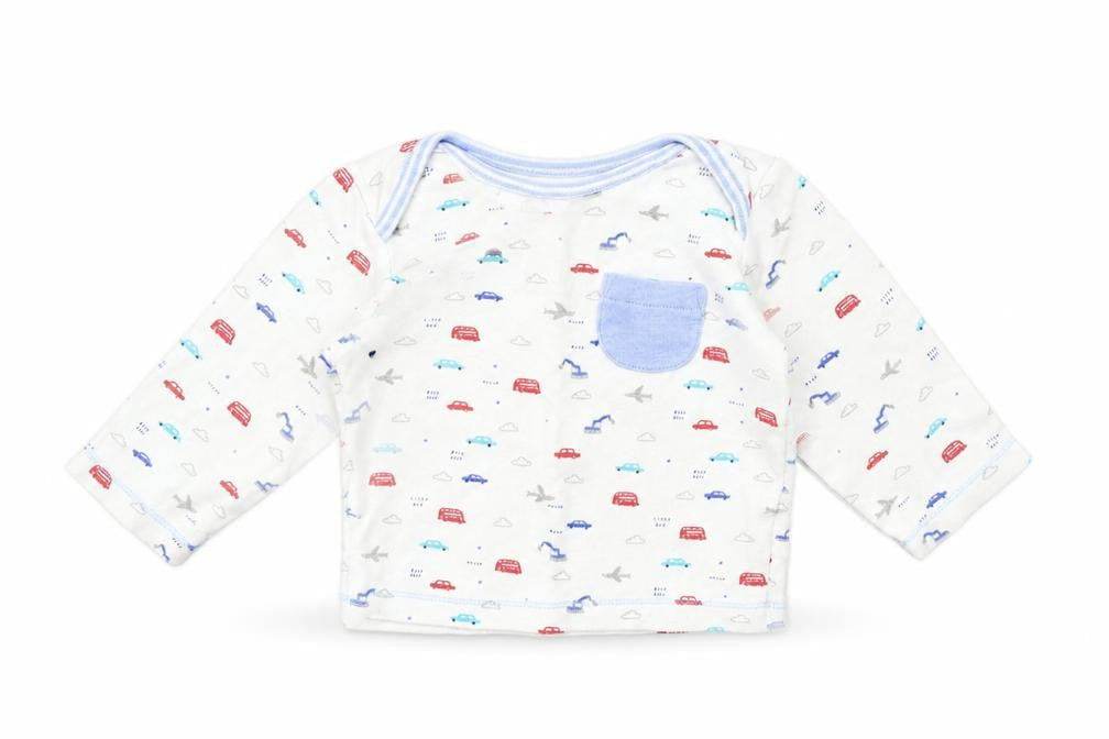 Front view of Mini Club Baby White Basic T-Shirt, size 6-9, Months