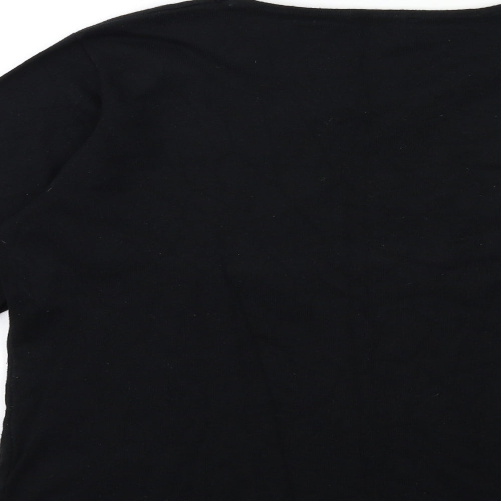 casamia Womens Black  Knit Pullover Jumper Size L