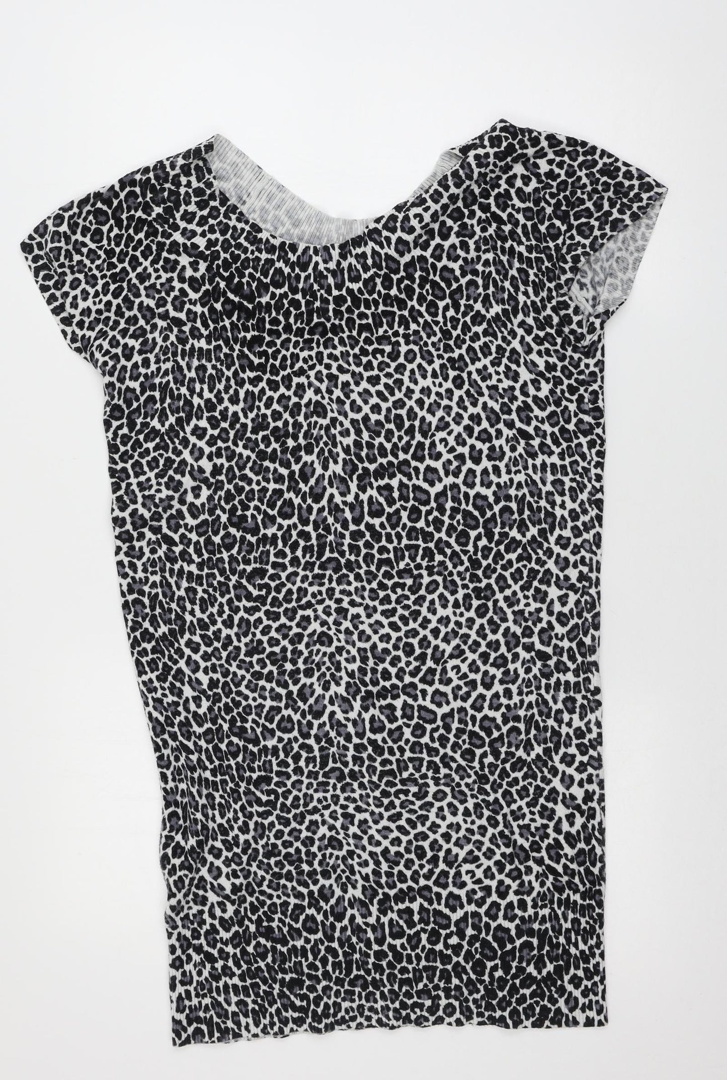 Papaya Womens Grey Animal Print Knit Pullover Jumper Size 16