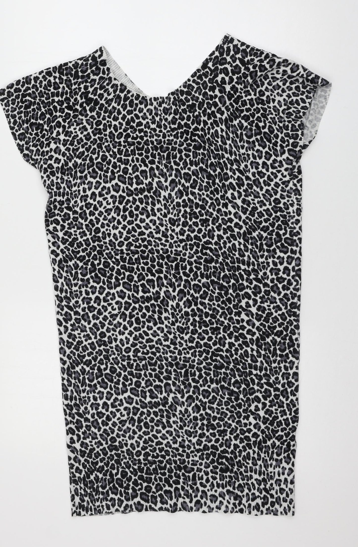 Papaya Womens Grey Animal Print Knit Pullover Jumper Size 16