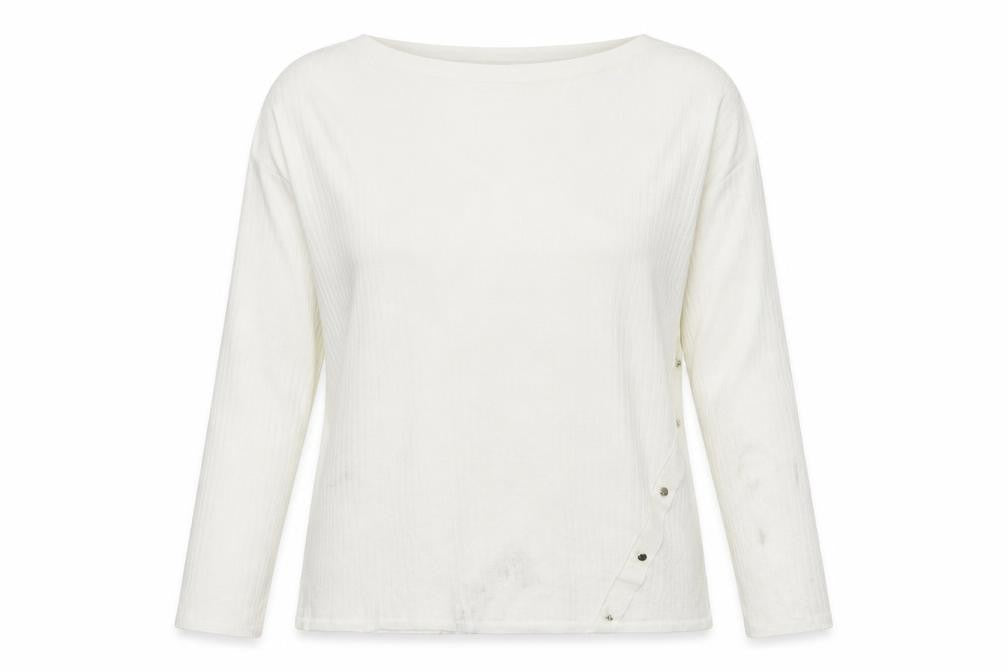 Front view of Papaya women’s white knit jumper, size UK 20