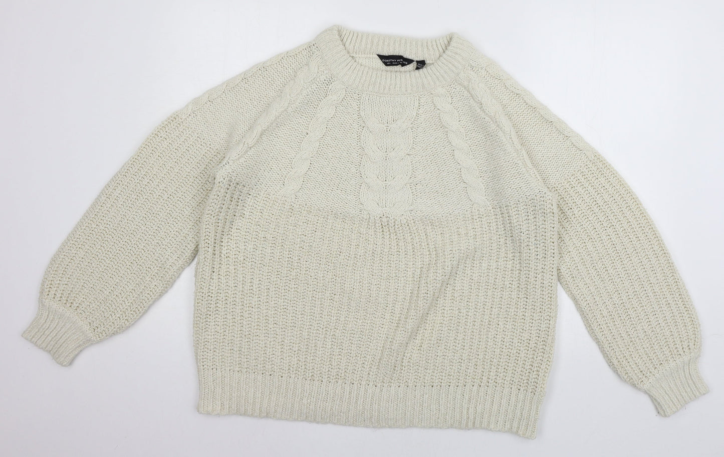 Dorothy Perkins Womens Ivory  Knit Pullover Jumper Size L