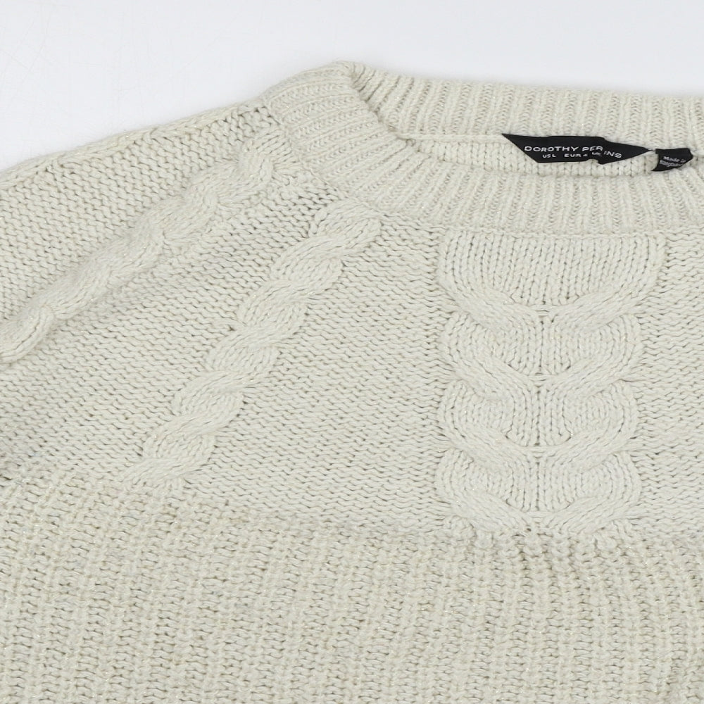 Dorothy Perkins Womens Ivory  Knit Pullover Jumper Size L