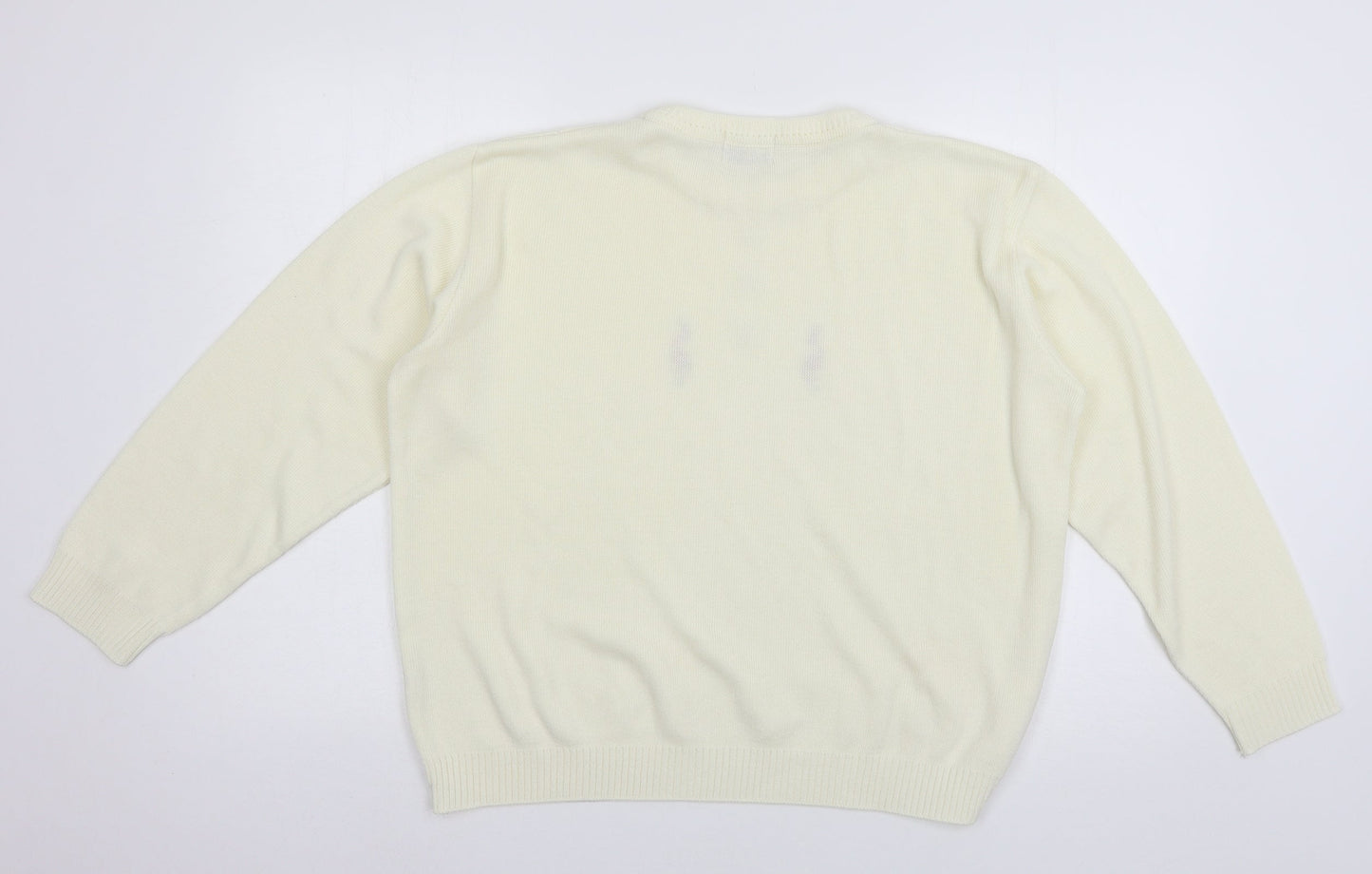 Merry Gold Womens Ivory  Knit Pullover Jumper Size L