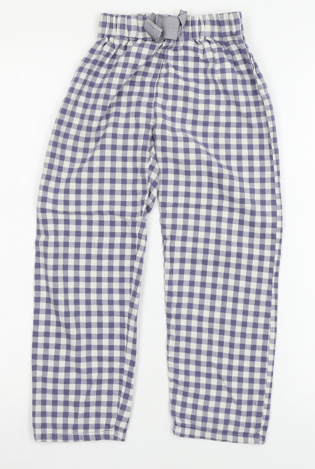 NEXT Girls Blue Check  Capri Pyjama Pants Size 8 Years