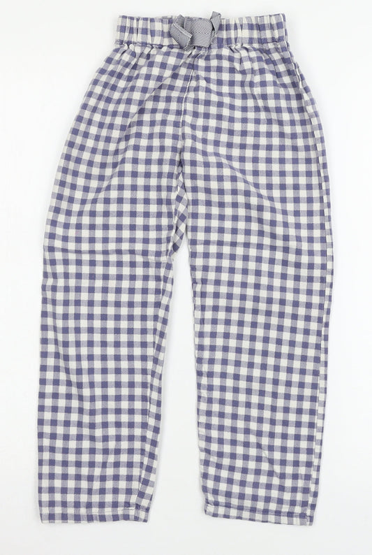 NEXT Girls Blue Check  Capri Pyjama Pants Size 8 Years