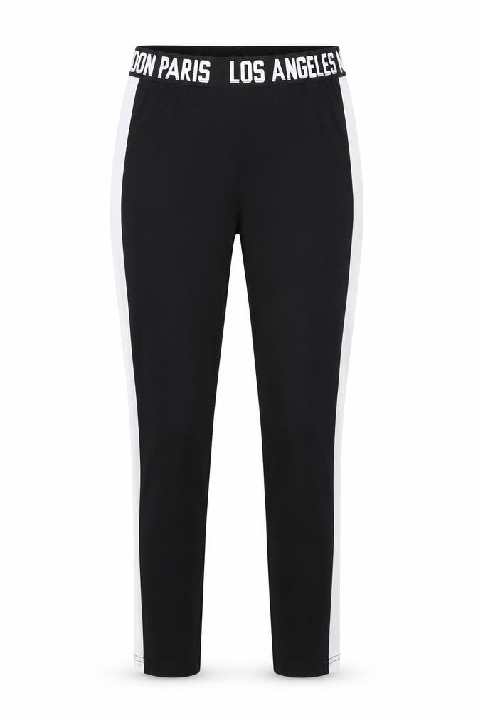 SheIn Womens Black Striped Jersey Capri Leggings Size S L26 in