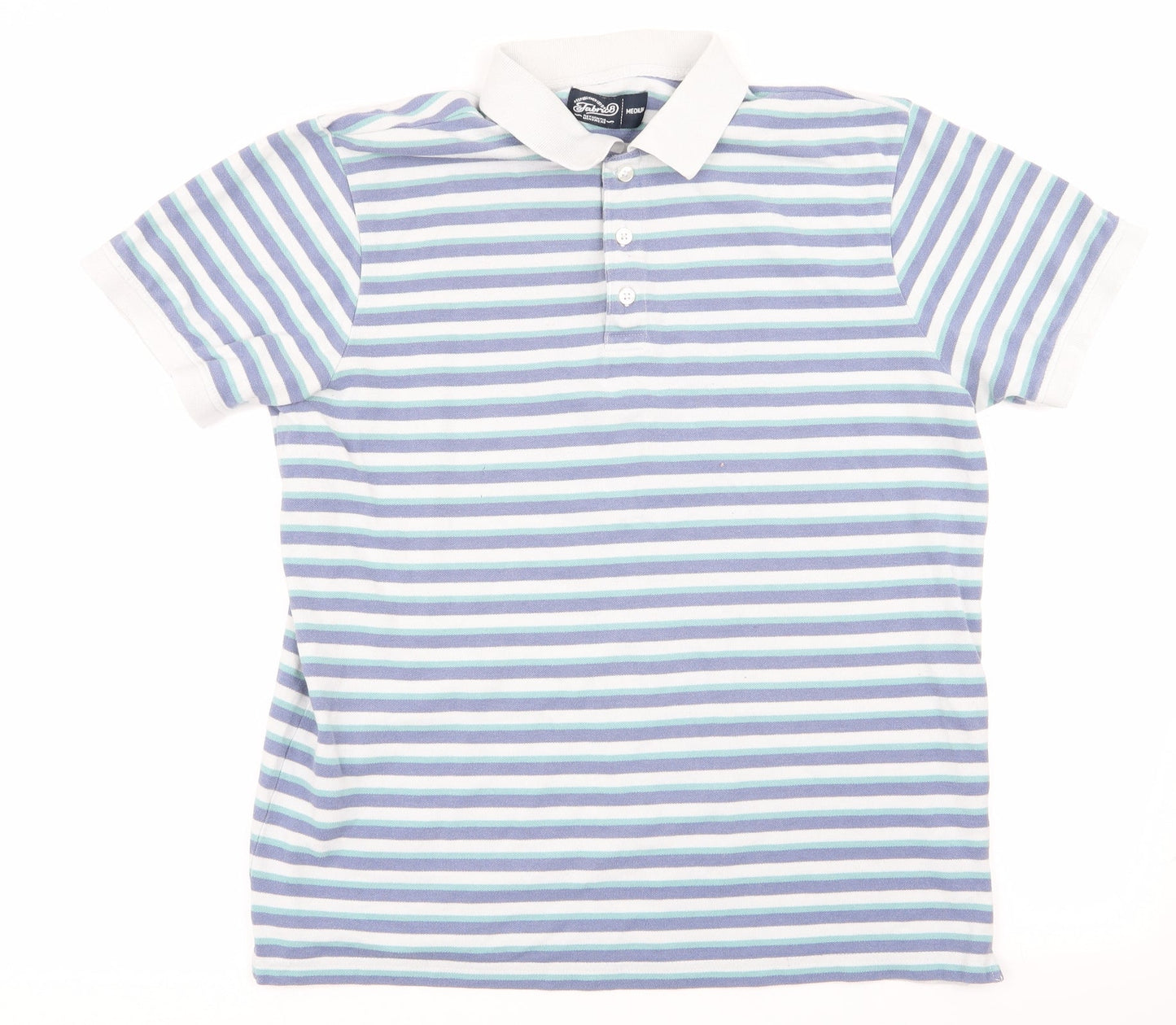 fabric 8 Mens Multicoloured Striped   Polo Size M