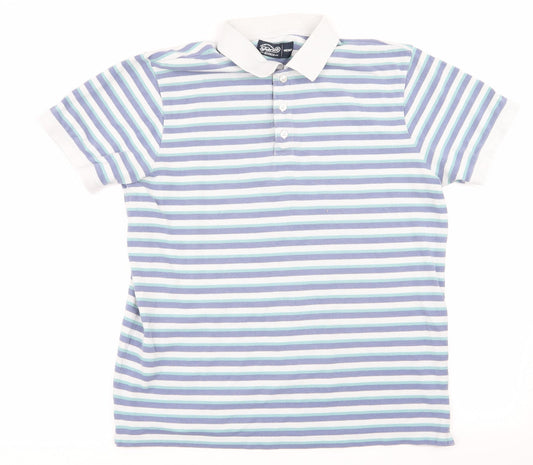 fabric 8 Mens Multicoloured Striped   Polo Size M