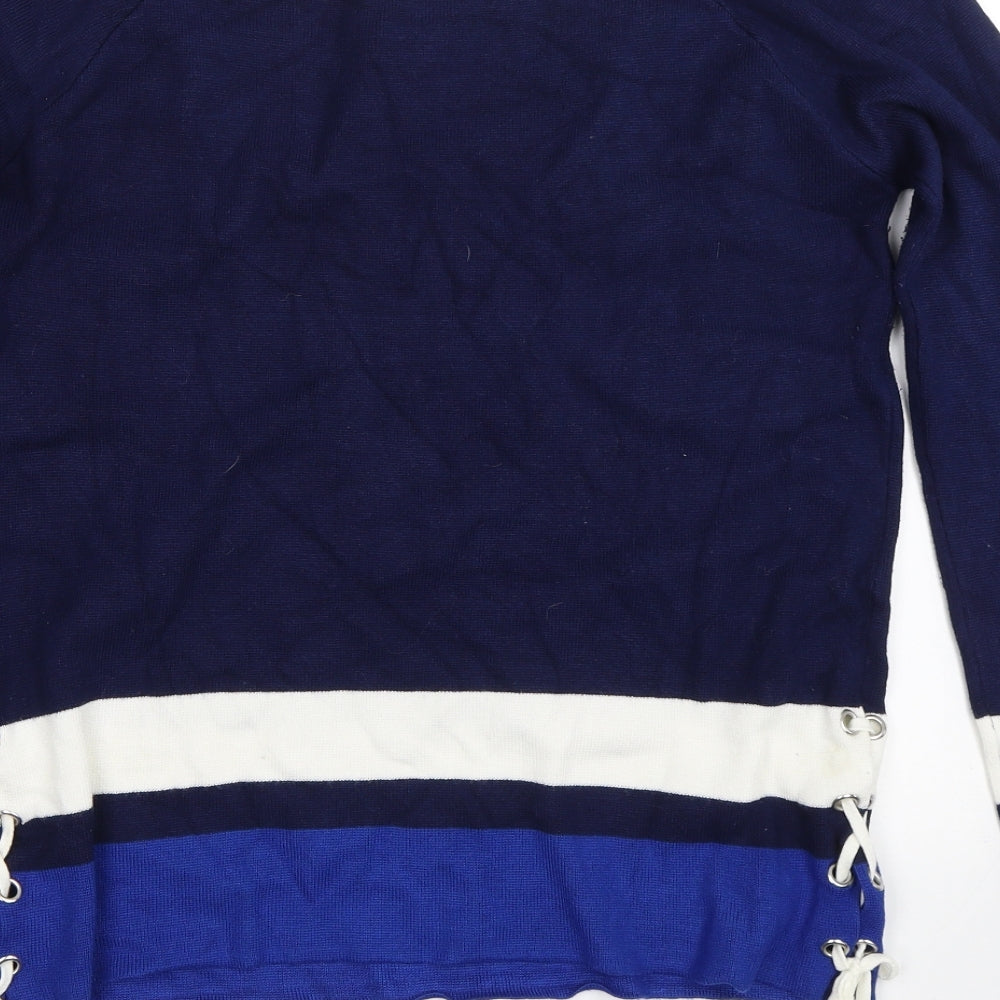 George Womens Blue Striped  Pullover Jumper Size 14