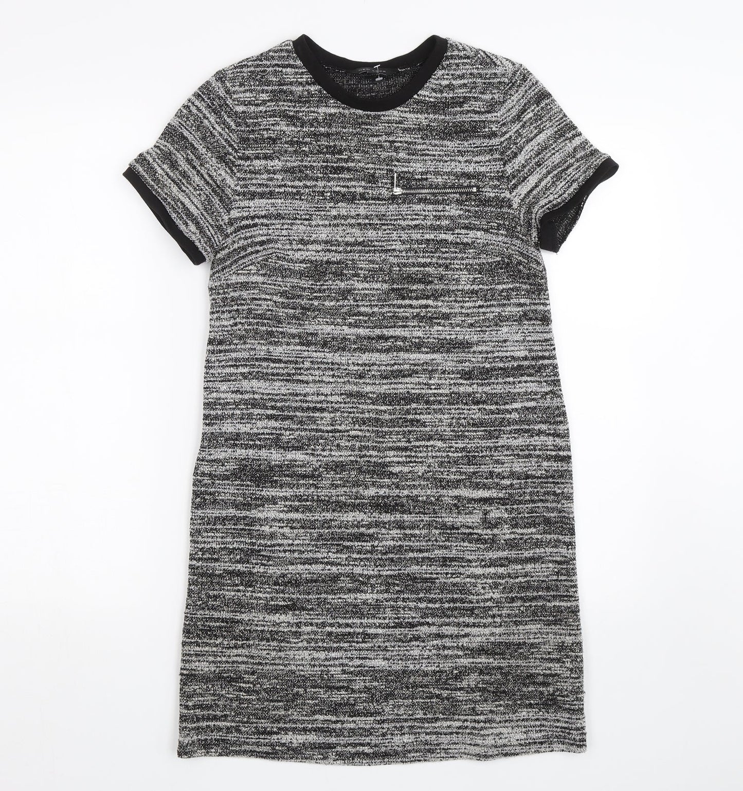 New Look Womens Grey Striped  T-Shirt Dress  Size 6