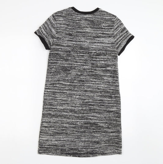 New Look Womens Grey Striped  T-Shirt Dress  Size 6