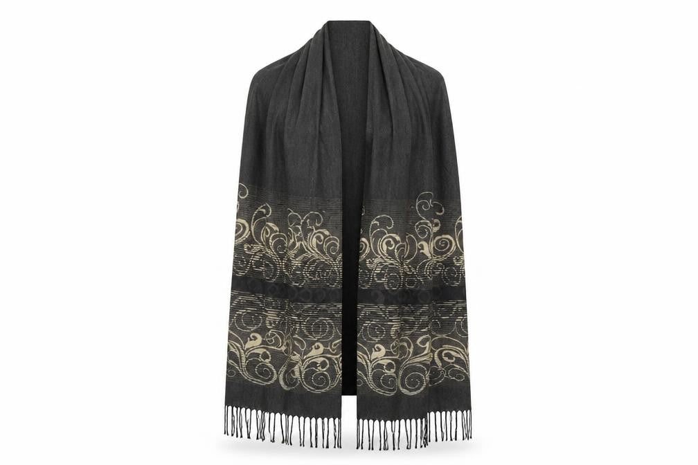 Scott & co Womens Grey Paisley   Shawl/Wrap