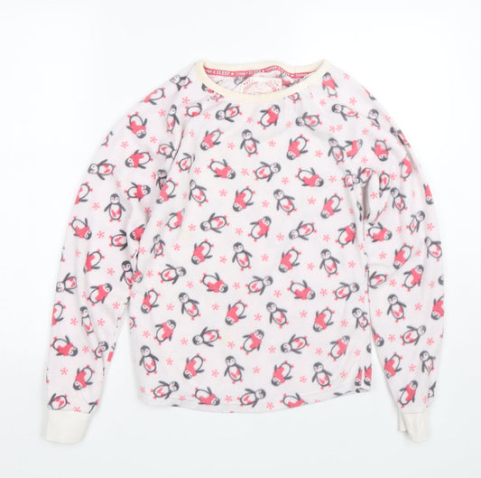 Debenhams Womens Pink Animal Print  Top Pyjama Top Size 8  - Penguins