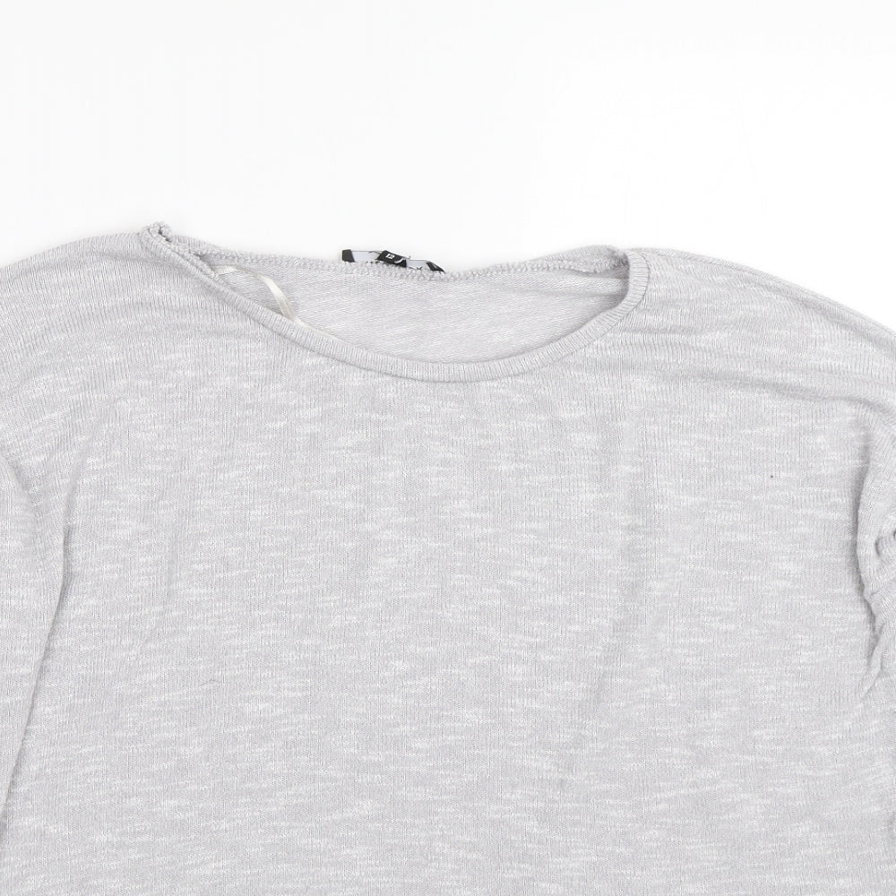 New Look Womens Grey Floral  Basic T-Shirt Size 12