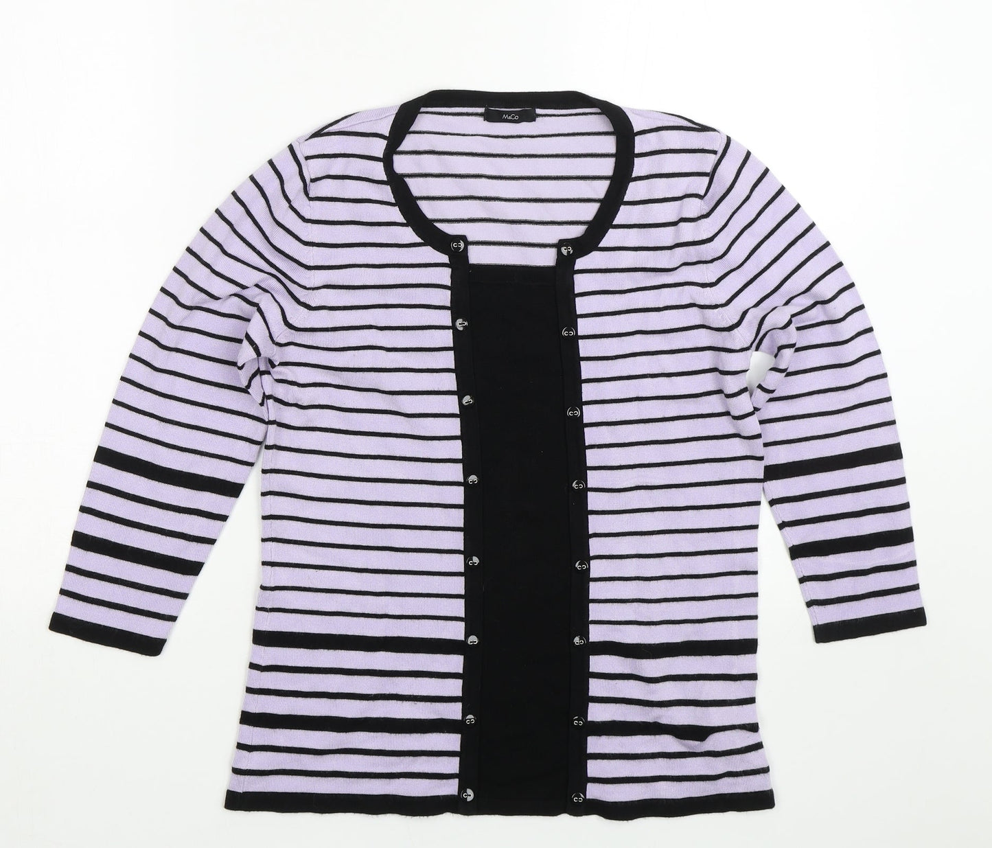M&Co Womens Purple Striped  Pullover Jumper Size 12