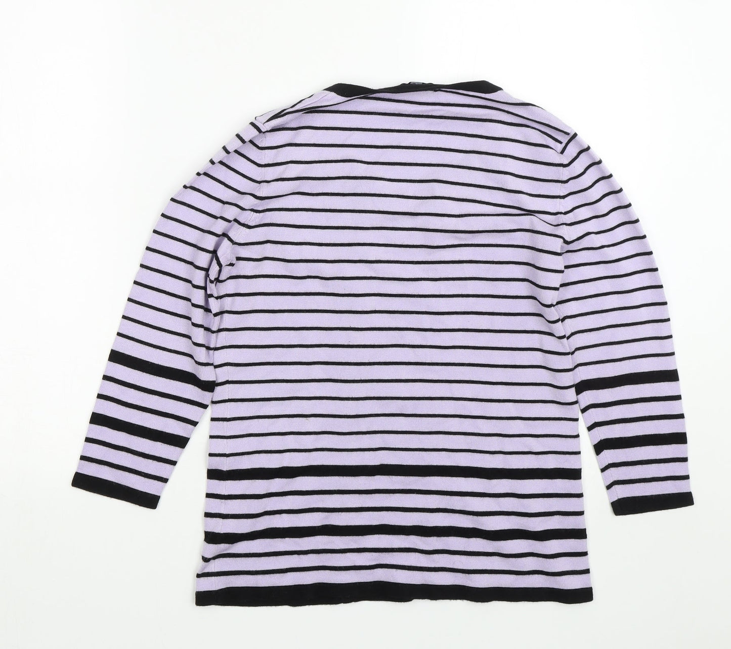M&Co Womens Purple Striped  Pullover Jumper Size 12