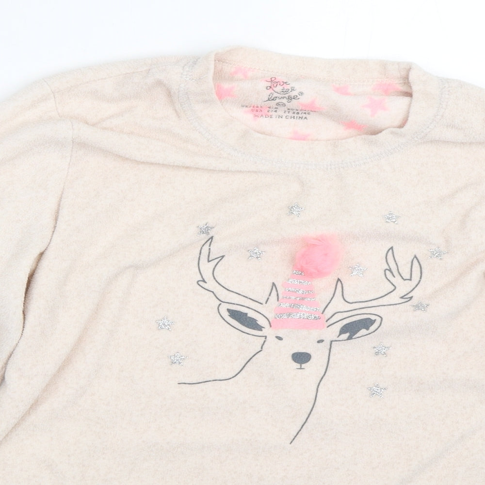Primark Womens Beige   Top Pyjama Top Size XS  - Reindeer