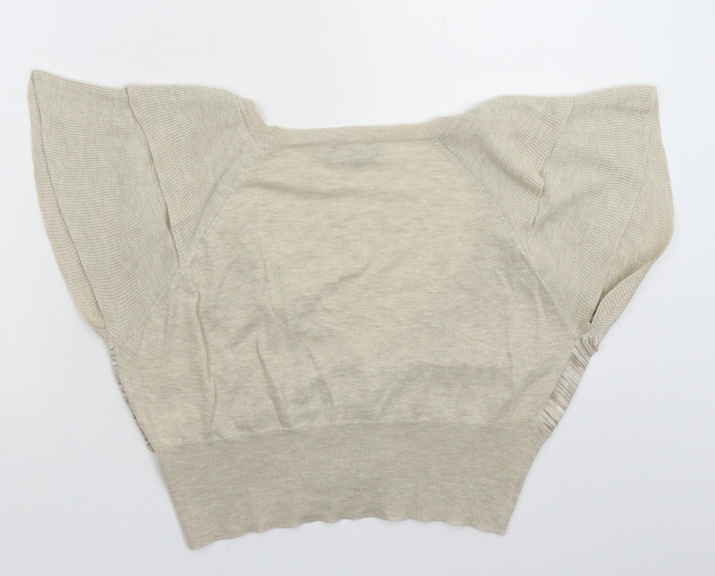 Et Vous Womens Beige  Knit Cardigan Jumper Size 18
