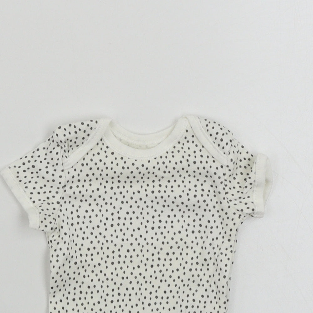 George  Baby White Polka Dot  Babygrow One-Piece Size 0-3 Months