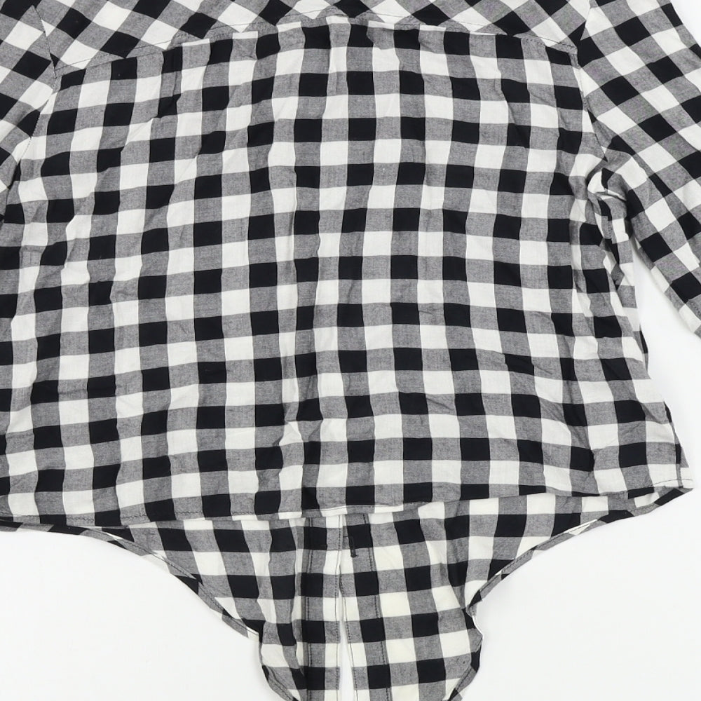 H&M  Girls White Check  Basic Button-Up Size 13-14 Years