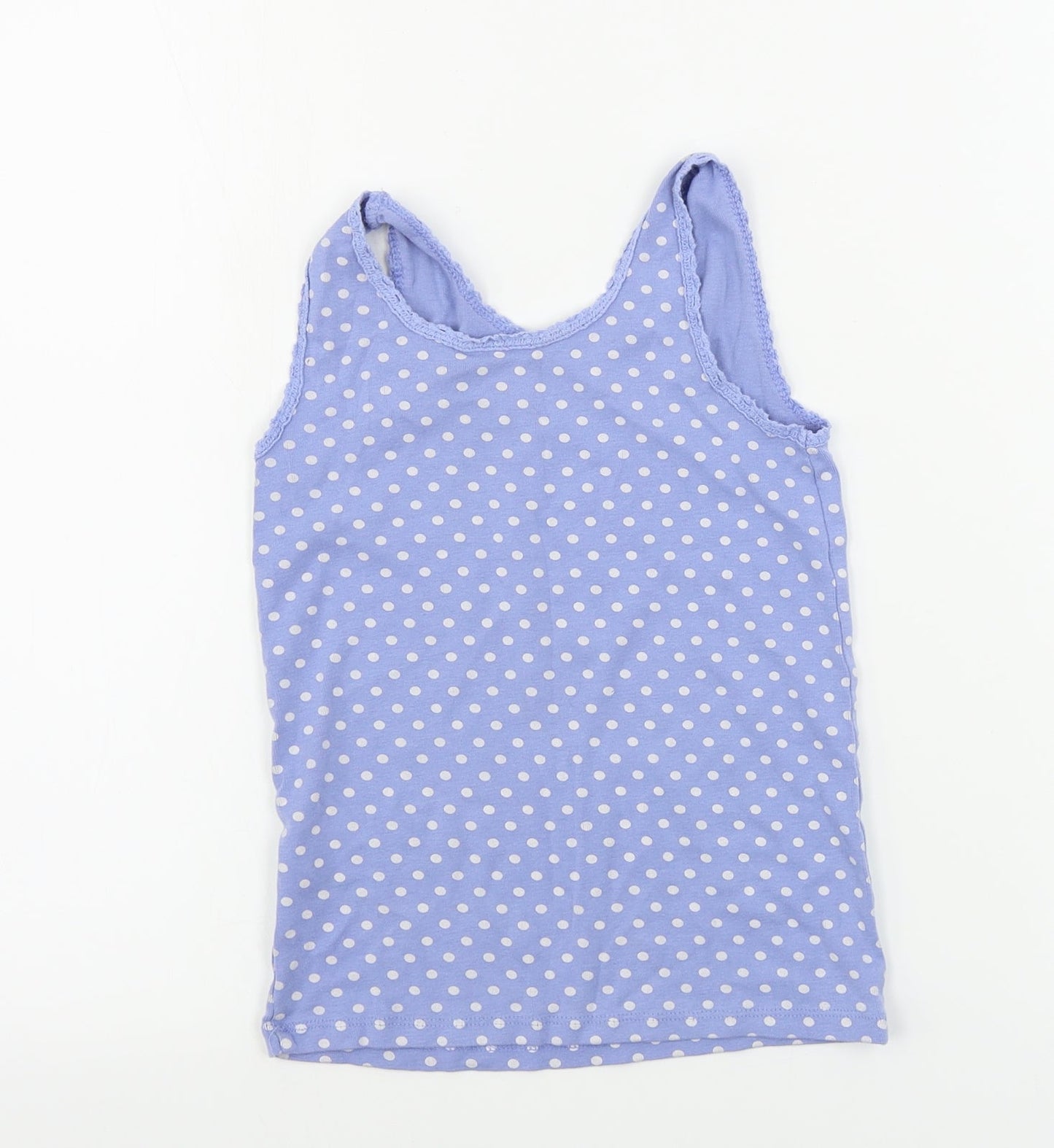 Matalan  Girls Black Polka Dot  Basic Tank Size 8-9 Years