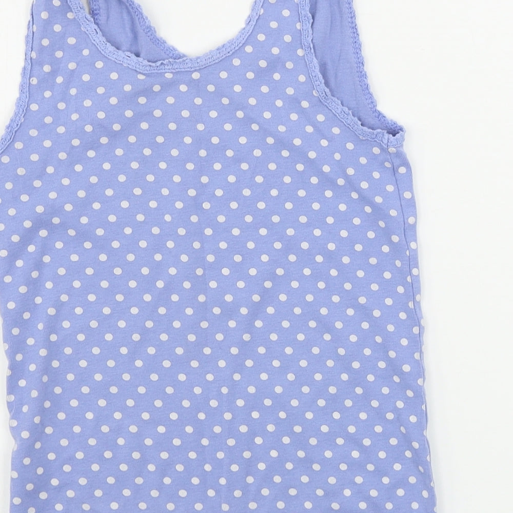 Matalan  Girls Black Polka Dot  Basic Tank Size 8-9 Years