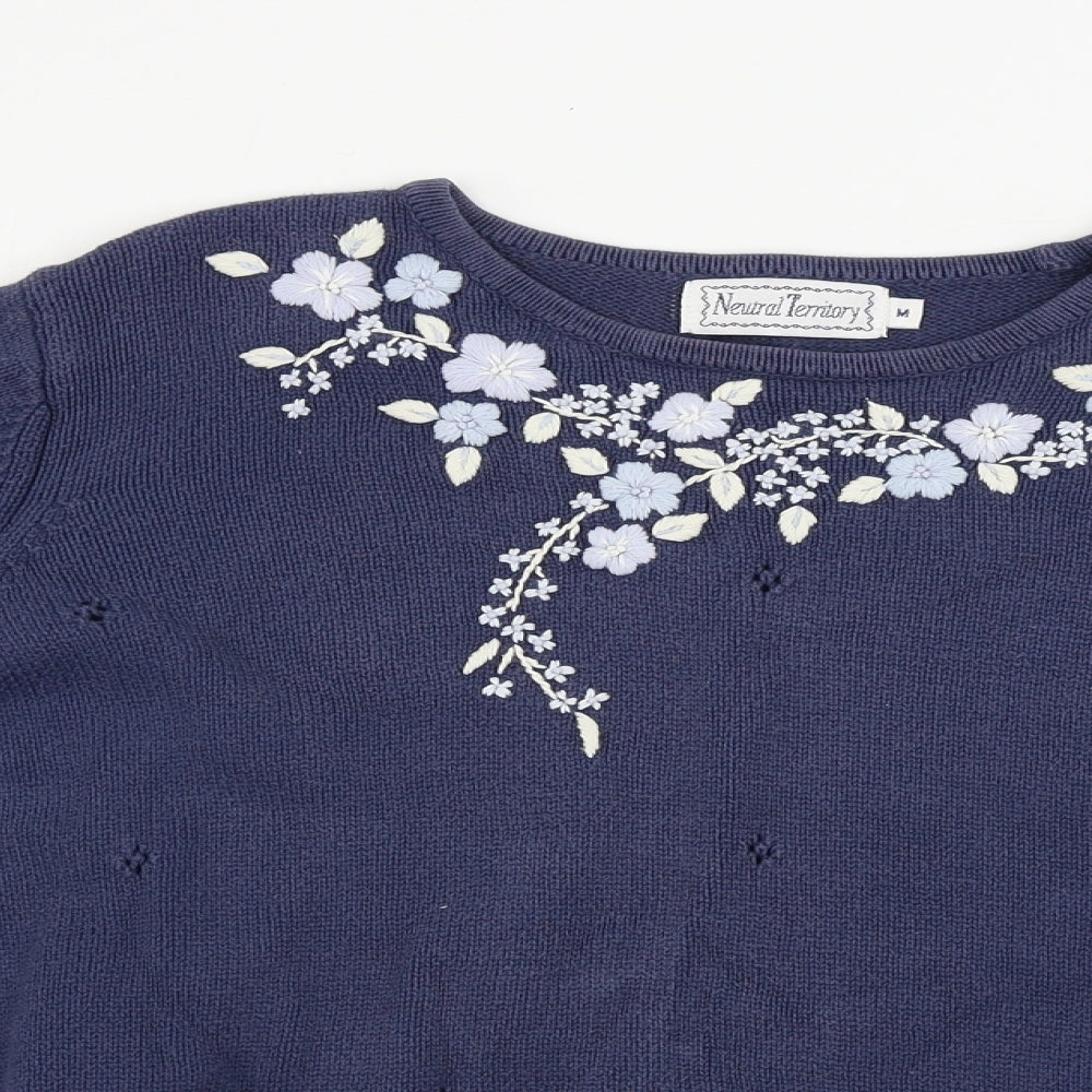 Neutral Territory  Womens Blue   Pullover Jumper Size M